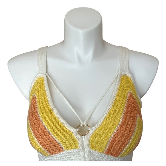 Madden NYC Womens Crochet Tank Top XL Y2K Coquette Festival Retro Summer Style - Picture 2 of 10